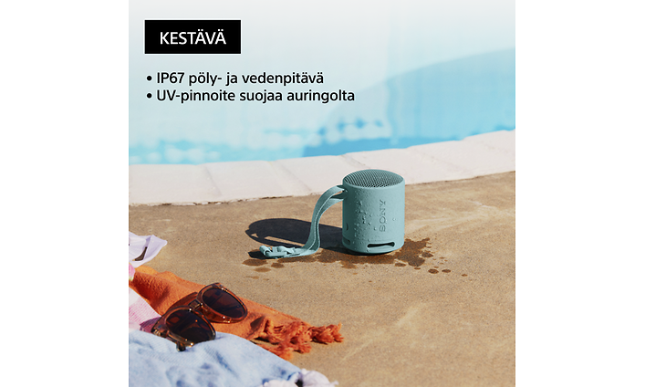 Sony SRS-XB100-kaiutin IP67-luokituksella