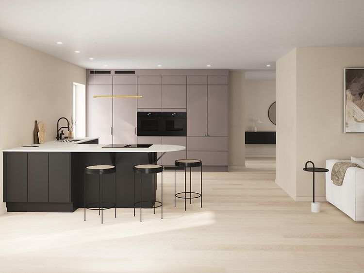 Epoq - dekton-työtaso - Musta ja harmaa Epoq-keittiö