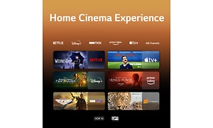 Home Cinema Experience -teksti, sekä ruutukaappauksia eri suoratoistopalvelujen sisällöstä