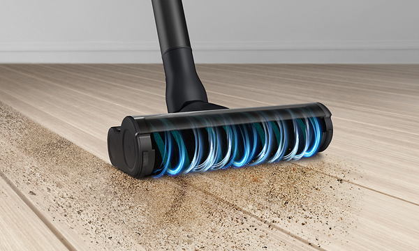 Samsung Jet Soft Action Brush -harja imee liam puulattioiden halkeamista ja raoista
