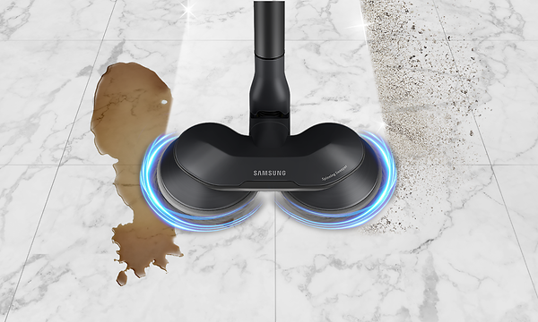 Samsung Jet 75 Spinning Sweeper -suulakkeella puhdistaa sekä kahvin että lian kovalta lattialta