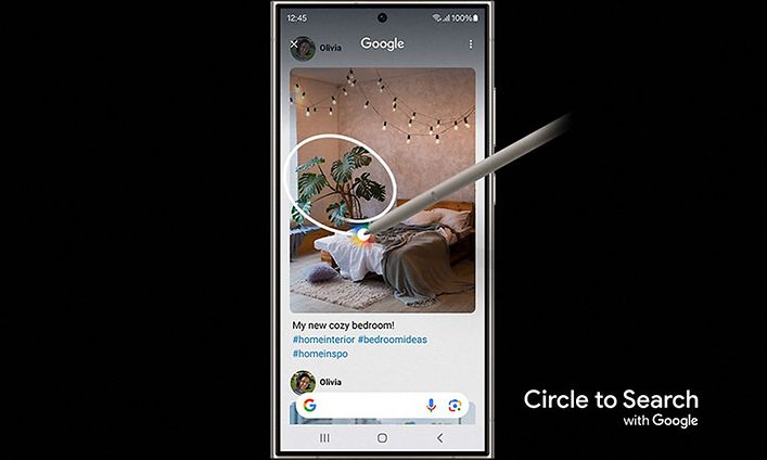 Circle to Search with Google -ominaisuus Galaxy S24 Ultra -älypuhelimessa