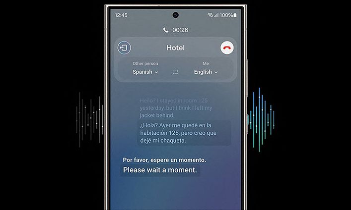 Live Translate -ominaisuus Galaxy S24 Ultra -älypuhelimessa