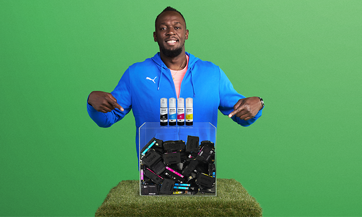 Tulostus Epsonilla - Usain Bolt ja täytettävät mustepullot