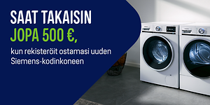 Siemens-kodinkoneet ja cashback-hyvitys