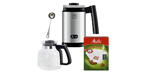 Melitta-kahvitarvikkeet - maidonvaahdottimet, mittalusikat, kahvikannut ja suodattimet