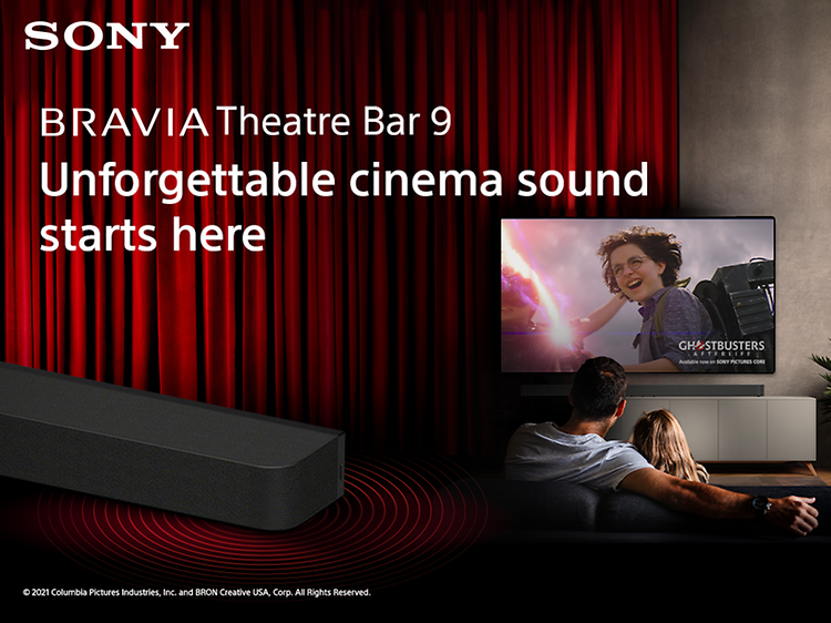Bravia 9 -soundbar, Sony-tv ja teksti Unforgettable cinema sound starts here