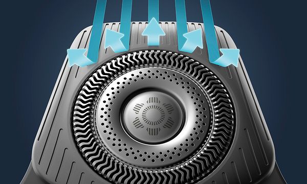 Lähikuva Philips 5000 Series -parranajokoneen leikkuuteristä