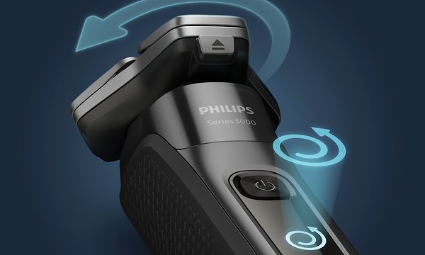 Lähikuva Philips Shaver S8000 -parranajokoneen toiminnosta