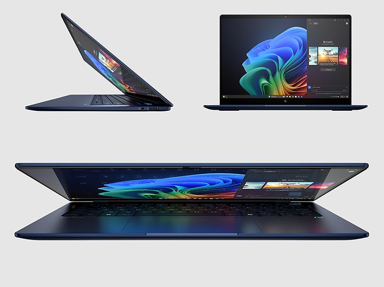 HP EliteBook Ultra G1q kuvattuna kolmesta eri kuvakulmasta