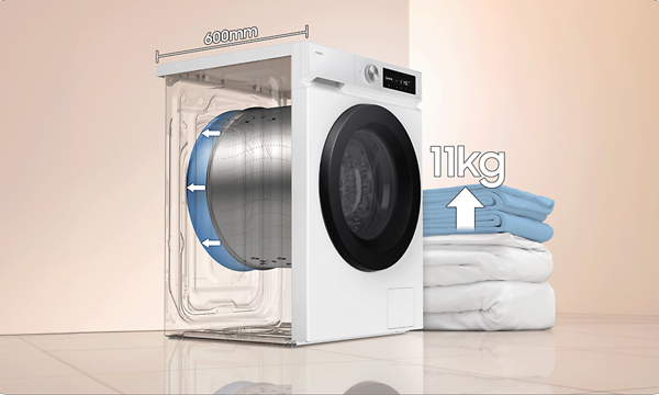 Samsung - SpaceMax ja Samsung-pyykinpesukome 11 kg -logolla
