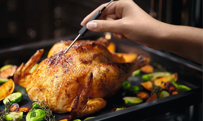 Chicken with thermometer