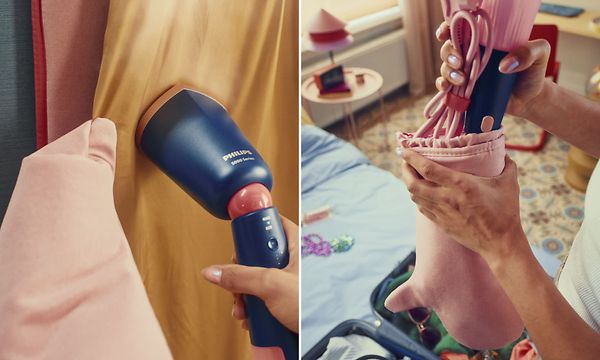 Philips - Kannettava vaatehöyrystin - Kuvakokoelma Philips-vaatehöyrystimestä eri käyttötilanteissa