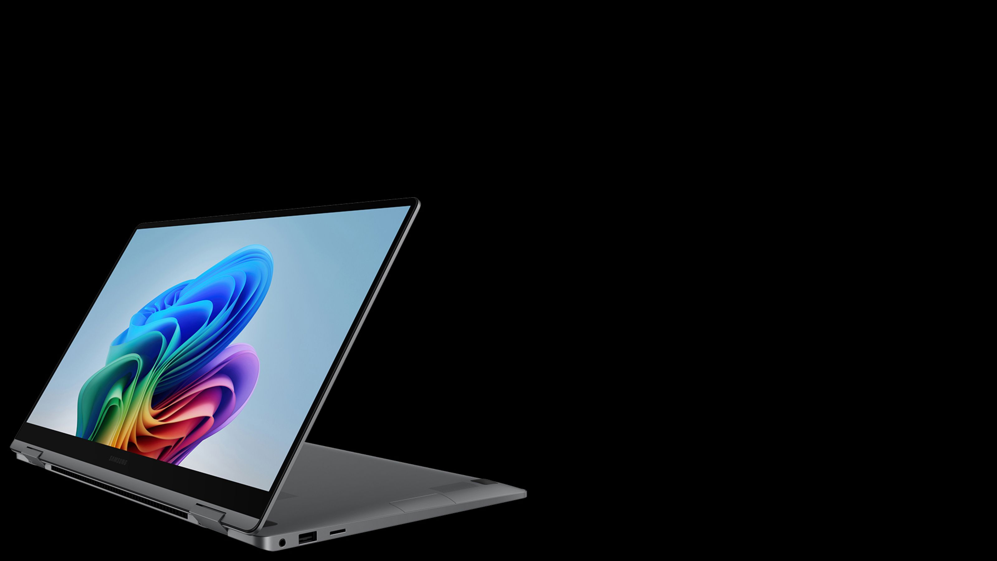 Samsung Galaxy Book5 mustalla taustalla