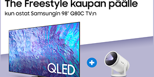 Samsung TV - Freestyle - Osta 98" Q80C QLED TV – saat upean The Freestyle -projektorin kaupan päälle