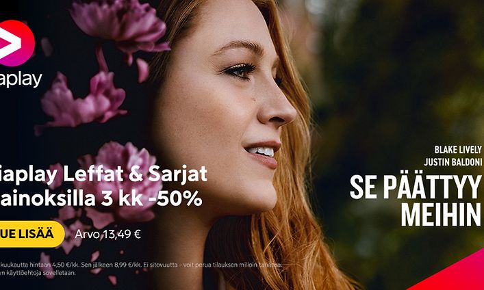 Viaplay Leffat & Sarjat mainoksilla 3 kk puoleen hintaan