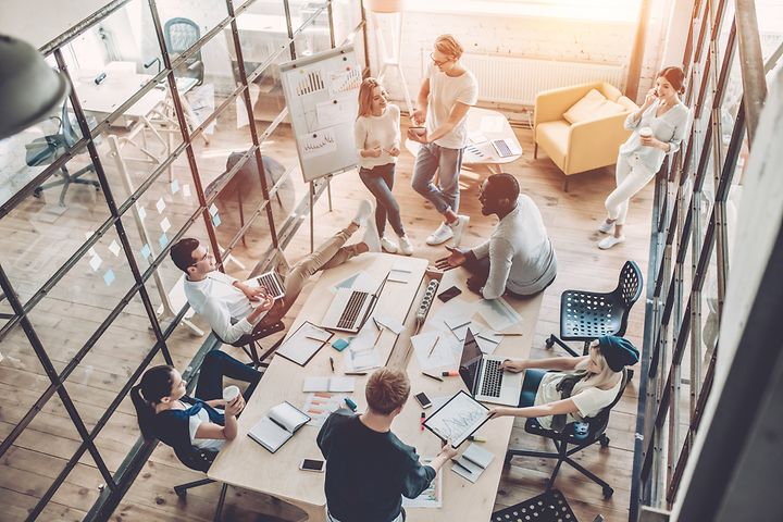 busy modern office space