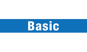 "Basic" -otsikko valkoisilla kirjaimilla sinisellä taustalla