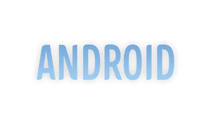 Android hehkuvansinisellä tekstillä