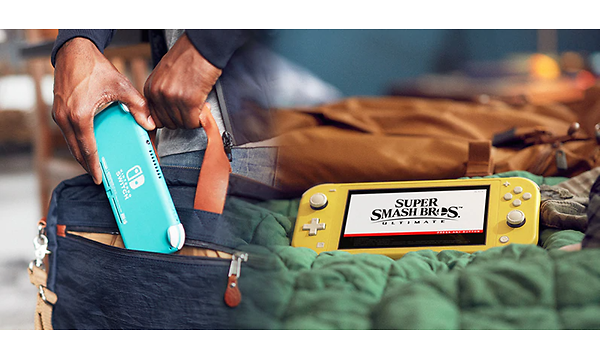 nintendo switch lite matkalaukuissa