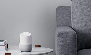 Google home placed in the living room