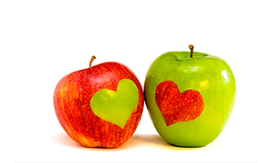 Applesta toiseen havainnollistettu omenoilla