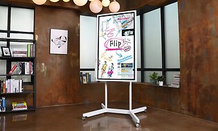 Samsung Flip flipboard standing in room