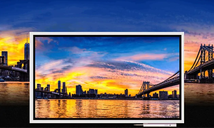 Samsung Flip flipboard with skyline image